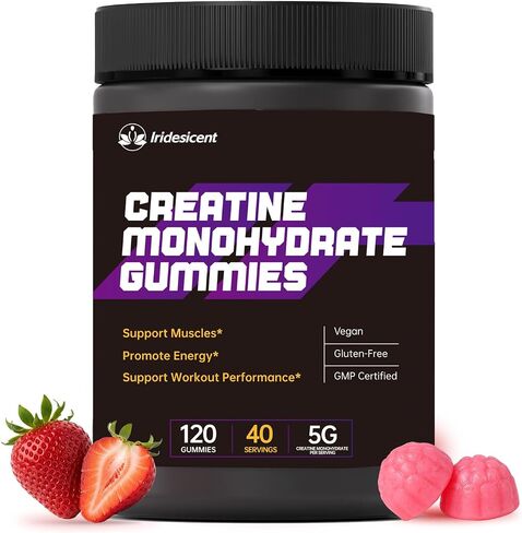Creatine Gummies 5000mg – NSF Certified Creatine Monohydrate, Sugar Free, Vegan Chewables Creatine for Women and Men (90 Count, Strawberry) in Kuwait