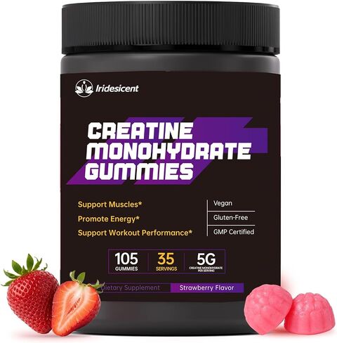 Creatine Gummies 5000mg – NSF Certified Creatine Monohydrate, Sugar Free, Vegan Chewables Creatine for Women and Men (90 Count, Strawberry) in Kuwait