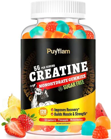 Creatine Monohydrate Gummies Sugar Free, 5000mg Pre Workout for Men & Women with L-Carnitine & Taurine, B12,Magnesium & Potassium, Muscle Strength & Growth, Energy Support,Vegan, Gluten Free,120 Count in Saudi Arabia