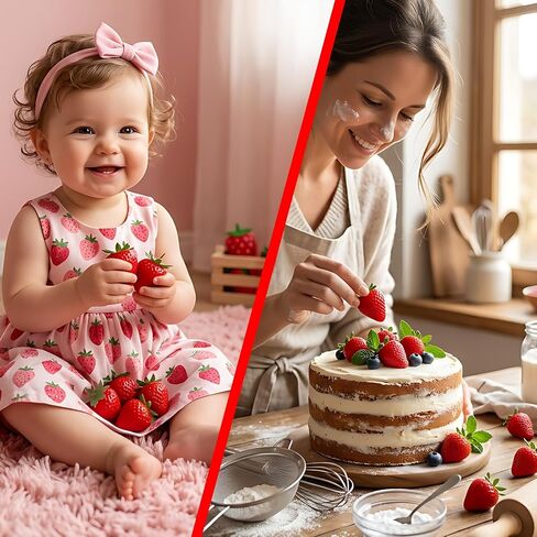 15PCS Fake Strawberries - Realistic Artificial Strawberries/Plastic Faux Strawberry Decor for Home Kitchen, Fruit Display & Photography Props/Decorative Red Plastic Strawberries in Kuwait