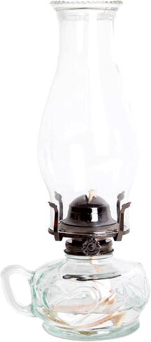 Rayo Chamber Oil Lamp, Portable with Finger Hold, Glass Font and Chimney, 12 in Tall in Kuwait