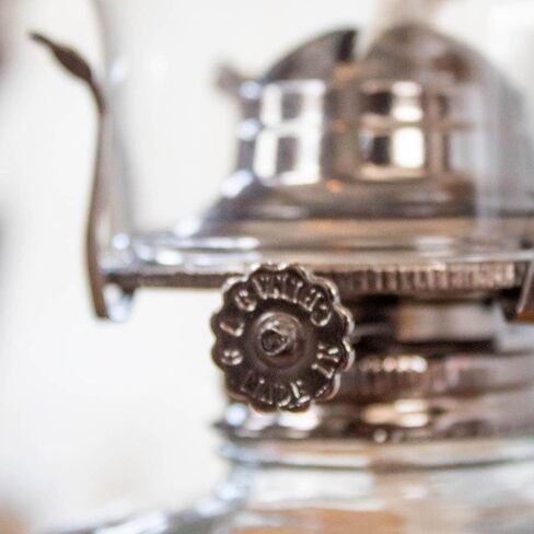 Rayo Chamber Oil Lamp, Portable with Finger Hold, Glass Font and Chimney, 12 in Tall in Kuwait