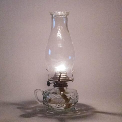 Rayo Chamber Oil Lamp, Portable with Finger Hold, Glass Font and Chimney, 12 in Tall in Kuwait