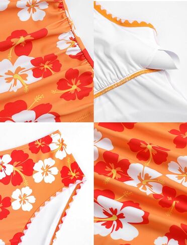 ZEZCLO Womens Two Piece Tankini Swimsuits Tummy Control Ruched Bathing Suit Shell Stitched Color Block Swimwear in Saudi Arabia