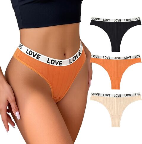 Sexy High Waist Cotton Panties for Women, Black Seamless Panties, Cotton Lingerie, Women's Cotton Panties (White/Black) in Kuwait