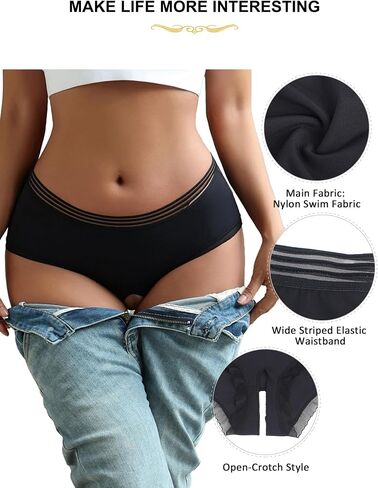 ohyeah Women's Low Rise Cheeky Underwear Panties Cutouts Bikini Panty Ladies Underwear Panties Black, S-XXL in Kuwait