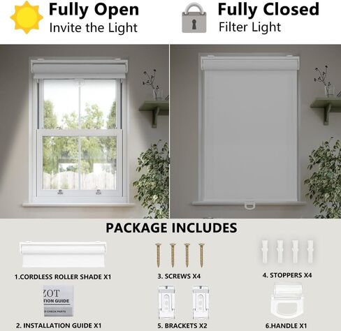 Indoor Cordless Roller Shades for Windows,Light Filtering Rolled Up Blinds with Spring System,Thermal Insulated UV Protection Fabric for Home and Office (Grey,28" W x 72" H) in Kuwait