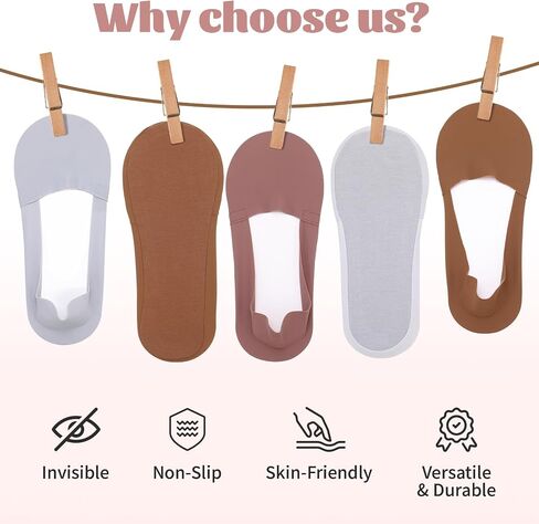 12 زوجًا من الجوارب غير المرئية للنساء، جوارب حريرية غير قابلة للانزلاق، جوارب رقيقة جدًا للنساء والفتيات للأحذية المسطحة والأحذية الرياضية والأحذية الكاجوال in Kuwait