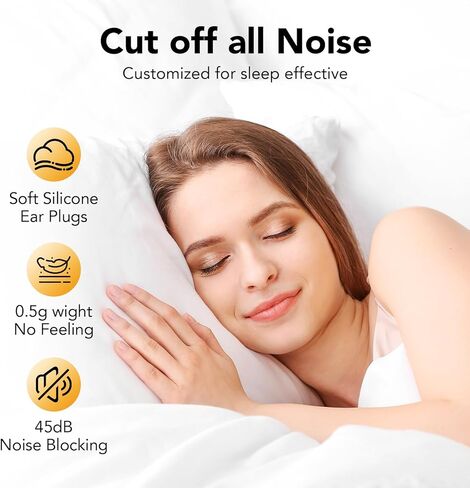 Ear Plugs for Sleeping Noise Cancelling -45dB, Soft and Reusable Silicone Hearing Protection Earplugs with 8 Eartips and Carrying Case, for Sleeping, Concert, Working, Studying, Traveling (Black) in Saudi Arabia