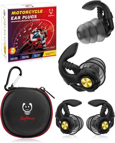 Motorcycle Ear Plugs, Wind Noise Reduction Prevent Hearing Damage, Reusable Earplugs for Motorbike, Motorsports, Touring, Racing, Riding - 2 Sizes Moto Ear Protection, 27dB Noise Reduction Earbuds in Saudi Arabia