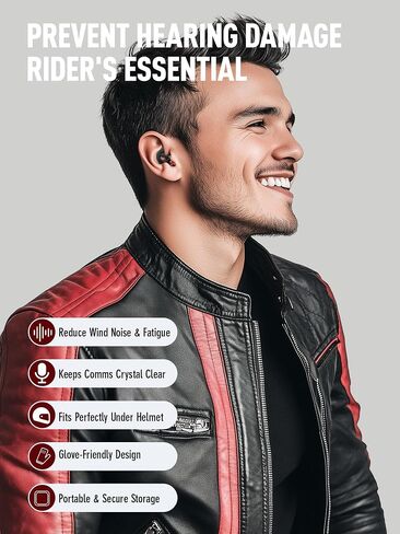 Motorcycle Ear Plugs, Wind Noise Reduction Prevent Hearing Damage, Reusable Earplugs for Motorbike, Motorsports, Touring, Racing, Riding - 2 Sizes Moto Ear Protection, 27dB Noise Reduction Earbuds in Saudi Arabia