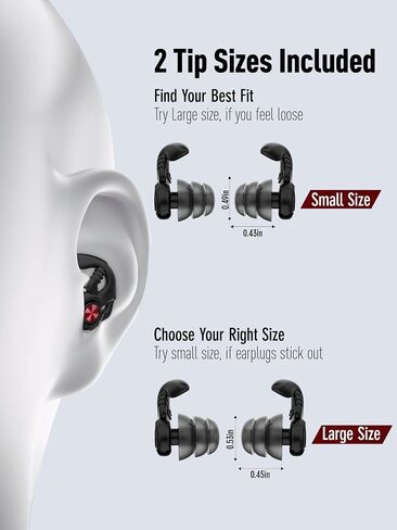 Motorcycle Ear Plugs, Wind Noise Reduction Prevent Hearing Damage, Reusable Earplugs for Motorbike, Motorsports, Touring, Racing, Riding - 2 Sizes Moto Ear Protection, 27dB Noise Reduction Earbuds in Saudi Arabia