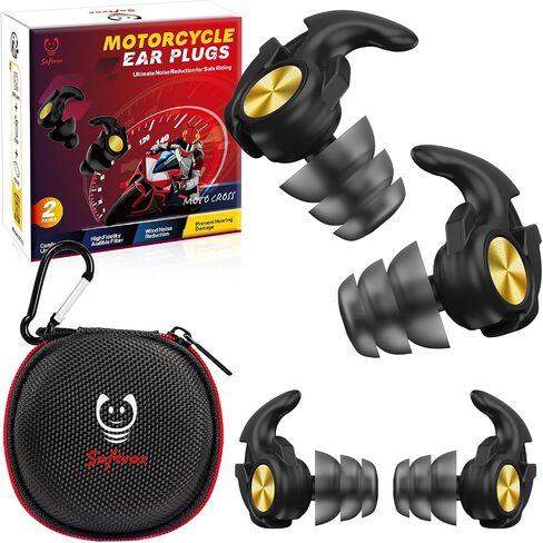 Motorcycle Ear Plugs, Wind Noise Reduction Prevent Hearing Damage, Reusable Earplugs for Motorbike, Motorsports, Touring, Racing, Riding - 2 Sizes Moto Ear Protection, 27dB Noise Reduction Earbuds in Saudi Arabia