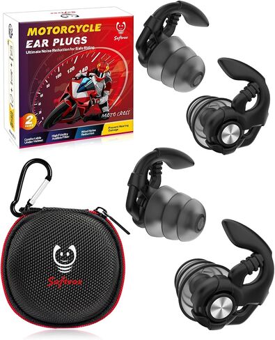Motorcycle Ear Plugs, Wind Noise Reduction Prevent Hearing Damage, Reusable Earplugs for Motorbike, Motorsports, Touring, Racing, Riding - 2 Sizes Moto Ear Protection, 27dB Noise Reduction Earbuds in Saudi Arabia
