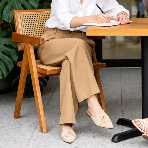 Aomigoct Dress Flat Womens Mules: Elegant Pointed Toe & Bow Suede for Office & Meetings - Lightweight Slip-On for Confidence in All-Day Wear - Ages 28-50 in Kuwait
