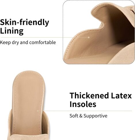 Aomigoct Dress Flat Womens Mules: Elegant Pointed Toe & Bow Suede for Office & Meetings - Lightweight Slip-On for Confidence in All-Day Wear - Ages 28-50 in Kuwait