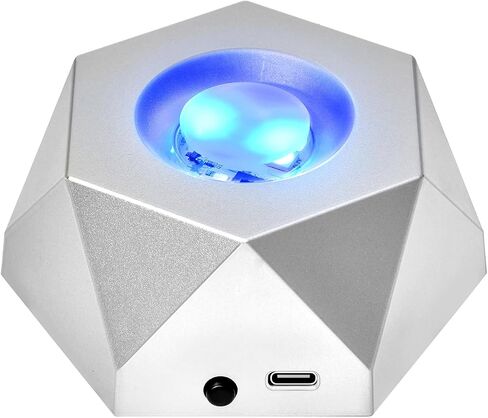 IFOLAINA Rotating Display Stand for Crystal Ball Multicolor Led Light Base Colorful Lighted Spinning Stand Glass Globe Turntable Pentagon Rotating Snow Globe Base in Saudi Arabia