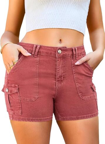 EHSUYAB Womens High Waisted Jean Shorts, Stretchy Lightweight Sexy Booty Short Jeans, Denim Hot Pants Summer Causal Outfits in Kuwait