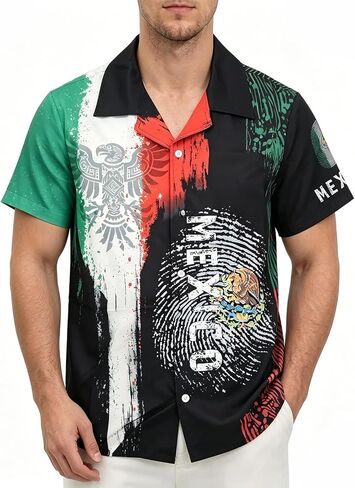 Puerto Rico Shirt for Men Casual Novelty Printed Hawaiian Outfits Button Down Hawaiian Shirts in Saudi Arabia