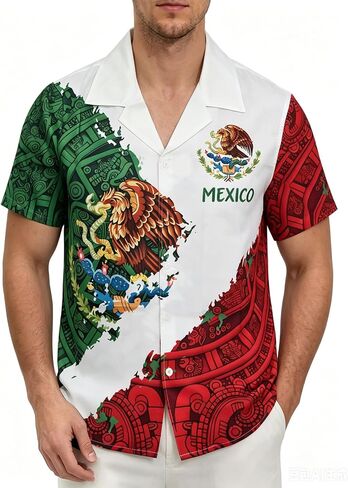 Puerto Rico Shirt for Men Casual Novelty Printed Hawaiian Outfits Button Down Hawaiian Shirts in Kuwait