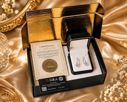 Celestara 925 Sterling Silver U-Shaped Clip-On Earrings - 1.0 Carat Brilliant Cut Moissanite Gemstone - Hypoallergenic European Minimalist Cuff Jewelry For Women With Non-Pierced Ears - Gift Box in Saudi Arabia