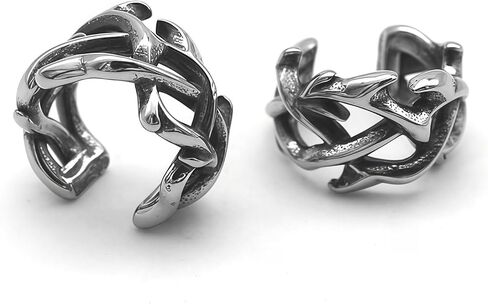 Stainless Steel Clip-On Earrings for Men Women, Non-Piercing Ear Cuffs for No Pierced Ears, Sparkly Cartilage Hoop Earrings, Hypoallergenic Fake Earrings (A06) in Saudi Arabia