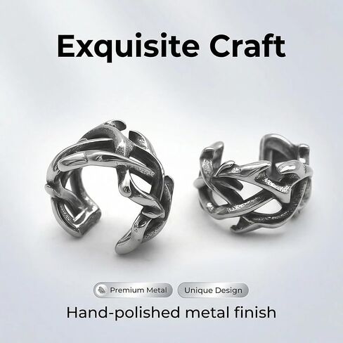 Stainless Steel Clip-On Earrings for Men Women, Non-Piercing Ear Cuffs for No Pierced Ears, Sparkly Cartilage Hoop Earrings, Hypoallergenic Fake Earrings (A06) in Saudi Arabia