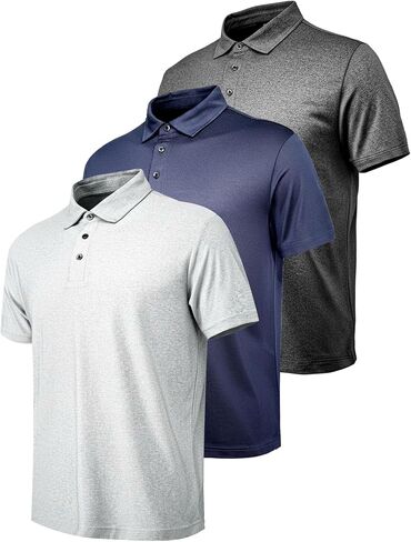 Men’s Performance Heather Short Sleeve Polo Shirt – Breathable Quick-Dry Moisture-Wicking Golf in Saudi Arabia