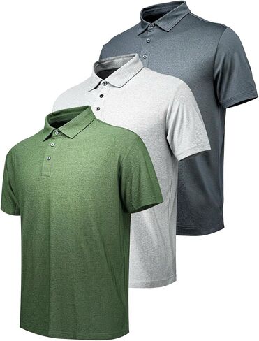 Men’s Performance Heather Short Sleeve Polo Shirt – Breathable Quick-Dry Moisture-Wicking Golf in Saudi Arabia