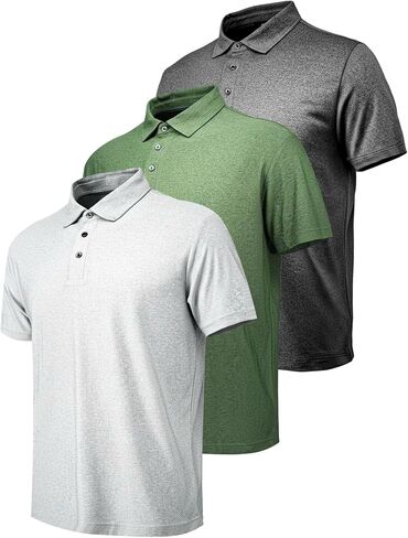 Men’s Performance Heather Short Sleeve Polo Shirt – Breathable Quick-Dry Moisture-Wicking Golf in Saudi Arabia