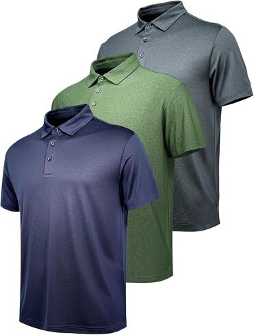 Men’s Performance Heather Short Sleeve Polo Shirt – Breathable Quick-Dry Moisture-Wicking Golf in Saudi Arabia