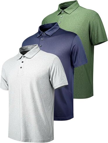 Men’s Performance Heather Short Sleeve Polo Shirt – Breathable Quick-Dry Moisture-Wicking Golf in Saudi Arabia