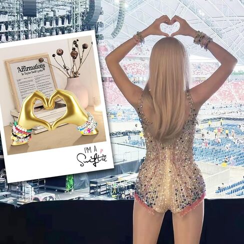 Gold Decor for Living Room Bedroom Bookshelf, Heart Hands Sculpture Decoration, Personalized from Daughter Son Wife (No Bracelets) in Kuwait