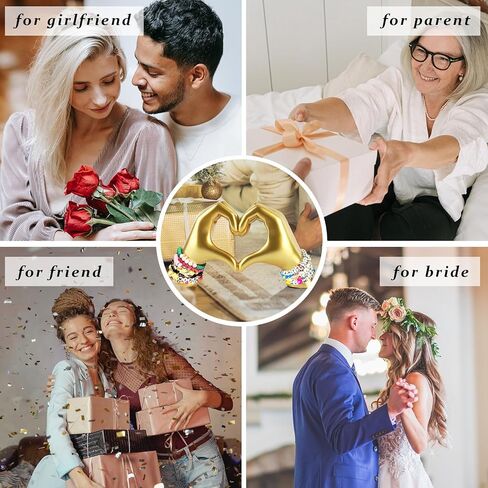 Gold Decor for Living Room Bedroom Bookshelf, Heart Hands Sculpture Decoration, Personalized from Daughter Son Wife (No Bracelets) in Kuwait