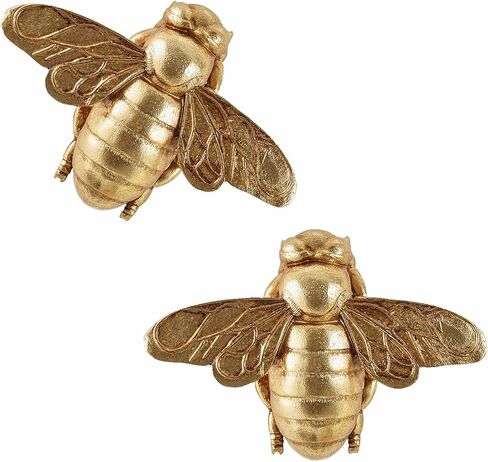 Gold Honey Bee Wall Arts Decor Insect Animal Wall Sculpture Resin Honeybee Home Hanging Decoration for Living Room Bedroom Bathroom Dining Room Kitchen Housewarming Gifts Indoor Outdoor Décor in Saudi Arabia