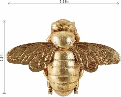 Gold Honey Bee Wall Arts Decor Insect Animal Wall Sculpture Resin Honeybee Home Hanging Decoration for Living Room Bedroom Bathroom Dining Room Kitchen Housewarming Gifts Indoor Outdoor Décor in Saudi Arabia