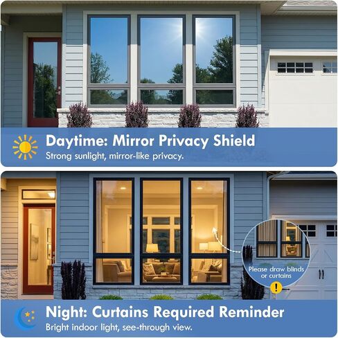 One Way Privacy Window Film,Black-Silver Static Cling, 17.5" x 78.7" in Saudi Arabia