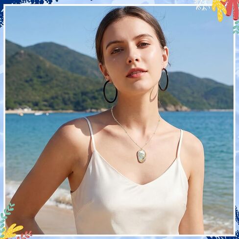 12 Pcs 18k Gold Plated Seashell Gift Necklace 18.7'' Adjustable Scallop Conch Necklaces Luau Beach Jewelry Gifts Ocean Accessories for Summer Vacation in Kuwait