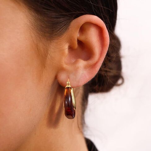 KELORIS PATH Acrylic Hoop Earrings With Chunky Resin Beaded Necklace in Saudi Arabia