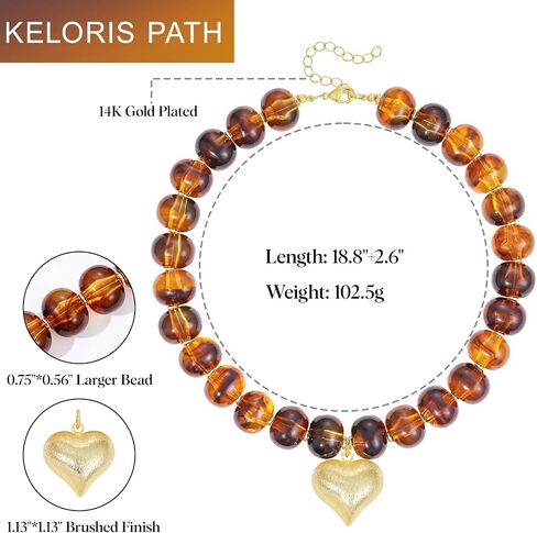 KELORIS PATH Acrylic Hoop Earrings With Chunky Resin Beaded Necklace in Saudi Arabia