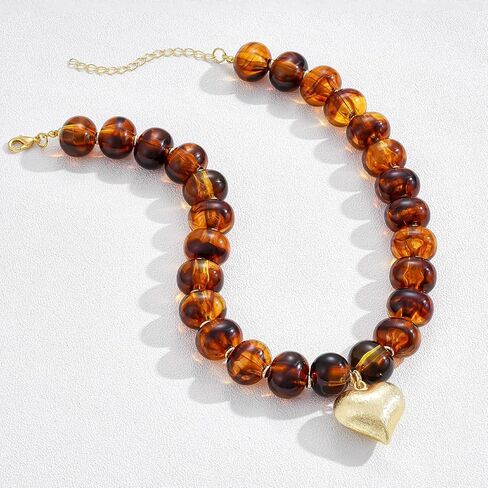 KELORIS PATH Acrylic Hoop Earrings With Chunky Resin Beaded Necklace in Saudi Arabia