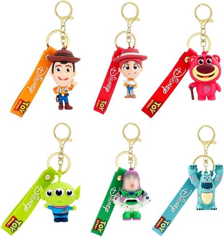 6Pcs Toy Cute Cartoon Keychain, Collectable Cartoon Mini Figure, Fun Anime Keyring Jewelry Accessories for Fans in Saudi Arabia