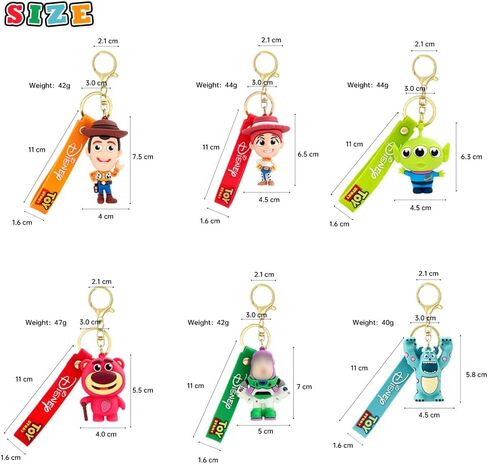 6Pcs Toy Cute Cartoon Keychain, Collectable Cartoon Mini Figure, Fun Anime Keyring Jewelry Accessories for Fans in Saudi Arabia