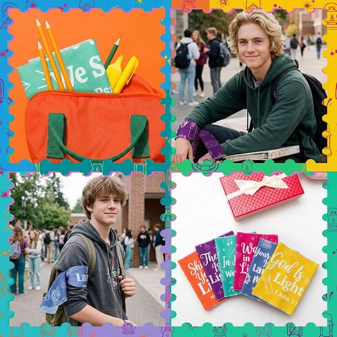 Cuffbow 12 Pcs VBS 2026 Bandanas Bulk Classroom Gift Jesus Is The Light of The World Bandanas Reusable Religious Headband Scarf for Vacation Bible School Summer Church Party in Kuwait