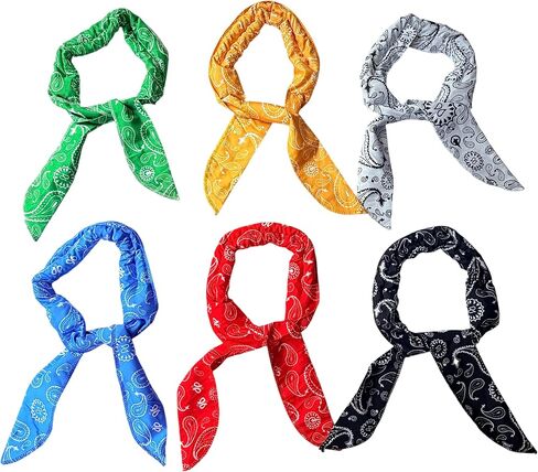 6 Pcs Cooling Neck Wraps Neck Cooler Ice Bandanas Scarf for Hot Weather Neck Cooler for for Women Men Hot Weather Outdoor Activities Cooler in Kuwait
