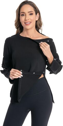 Post Shoulder Surgery Shirts for Women,Cuff Tear Away Tops，After Rotator Cuff Shirts Chemo Port Adaptive Clothing in Saudi Arabia