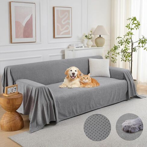 PuTian Couch Cover for Dogs - Waterproof Anti-Scratch Washable Non Slip 3 Cushion Cover Blanket L Shaped Recliner Sectional Arm Chair Sofa Slipcover for Pet Cats Kids, 71X118 in Boho Green in Saudi Arabia
