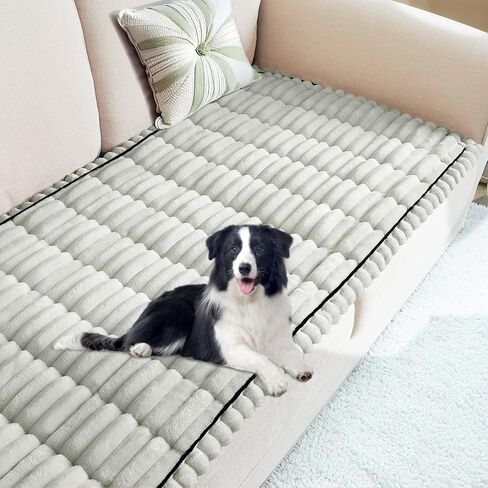 U-NICE HOME Fuzzy Couch Cover for 3 Cushion Couch, Dark Grey, 27.6''x70'' | Non-Slip, Washable, Couch cover for dog, Pet friendly, Furniture Protector in Saudi Arabia