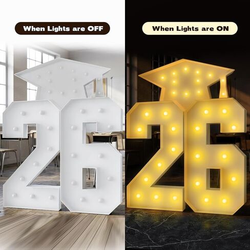 2026 Graduation Decorations - 4FT Marquee Light Up Number For 2026 Graduation Party Decorations ， Suitable For Decoration At Kindergarten, Preschool, High School, And College Graduation Parties in Kuwait