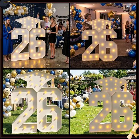 2026 Graduation Decorations - 4FT Marquee Light Up Number For 2026 Graduation Party Decorations ， Suitable For Decoration At Kindergarten, Preschool, High School, And College Graduation Parties in Kuwait